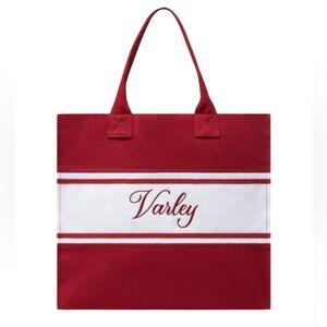 Varley- NWT Red and White Market Canvas Tote Bag